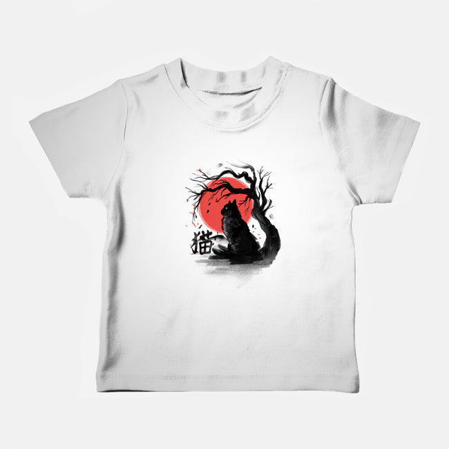 Black Cat Kanji-baby basic tee-fanfabio