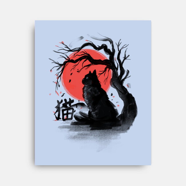 Black Cat Kanji-none stretched canvas-fanfabio