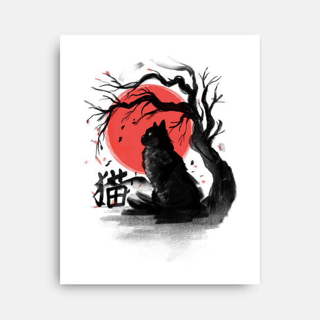 Black Cat Kanji-none stretched canvas-fanfabio
