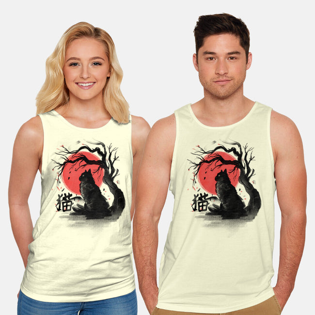Black Cat Kanji-unisex basic tank-fanfabio