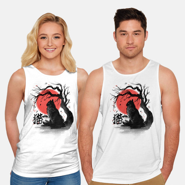 Black Cat Kanji-unisex basic tank-fanfabio