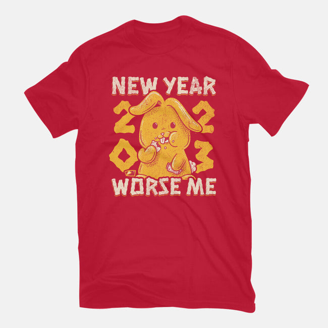 New Year Worse Me-womens basic tee-Aarons Art Room