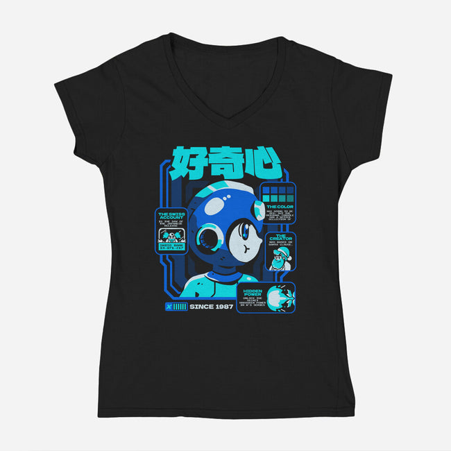 Game Facts Robot-womens v-neck tee-Sketchdemao