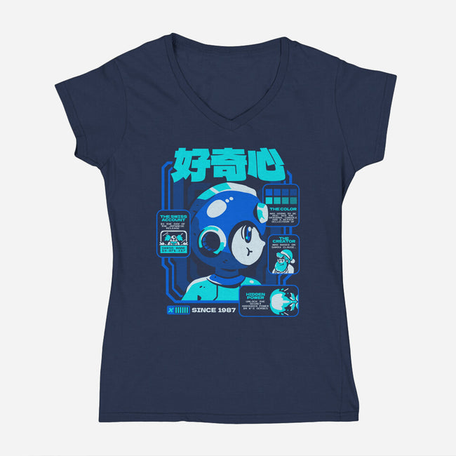 Game Facts Robot-womens v-neck tee-Sketchdemao