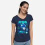 Game Facts Robot-womens v-neck tee-Sketchdemao