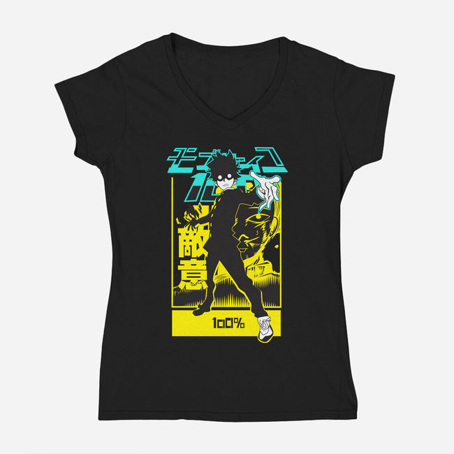 Mob Psycho 100-womens v-neck tee-Rudy