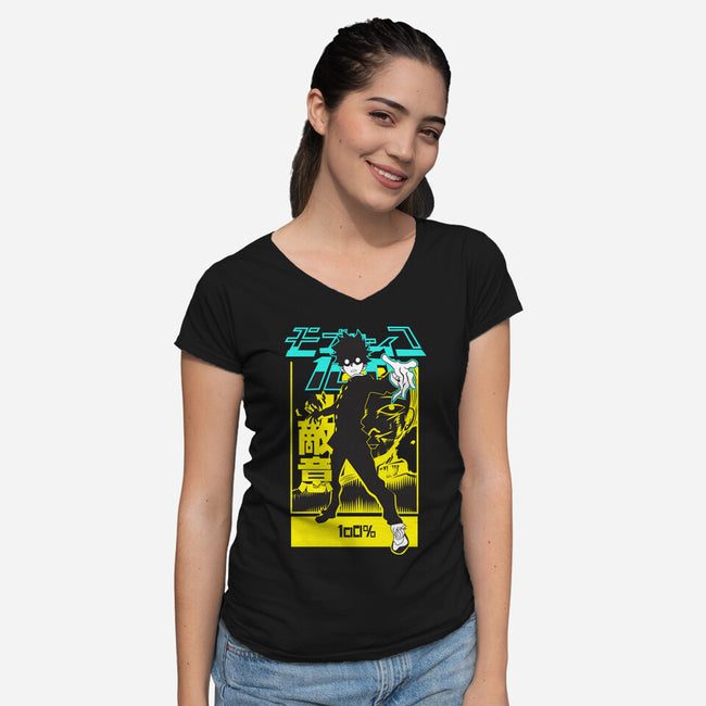 Mob Psycho 100-womens v-neck tee-Rudy