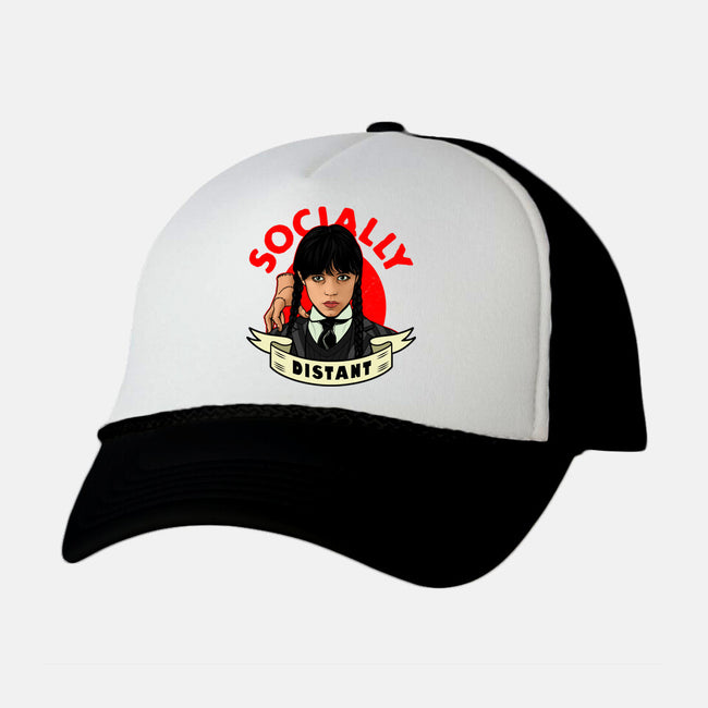 Socially Distant Goth Girl-unisex trucker hat-Boggs Nicolas