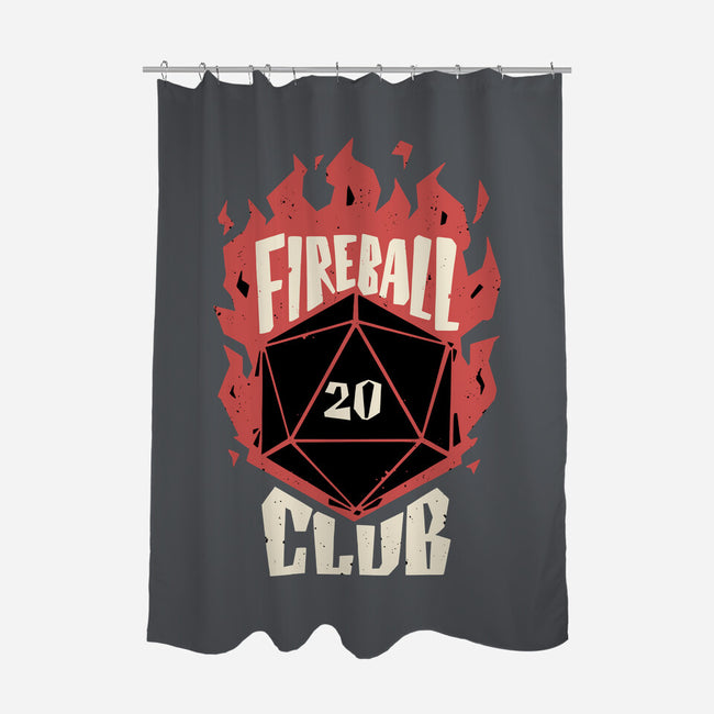 Fireball Club-none polyester shower curtain-The Inked Smith