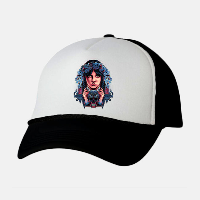 Gothic Portrait-unisex trucker hat-glitchygorilla