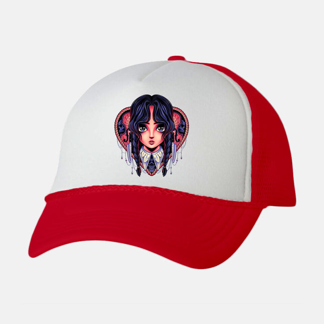 Cute Goth Girl-unisex trucker hat-momma_gorilla