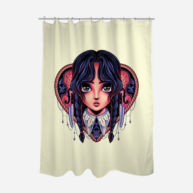Cute Goth Girl-none polyester shower curtain-momma_gorilla