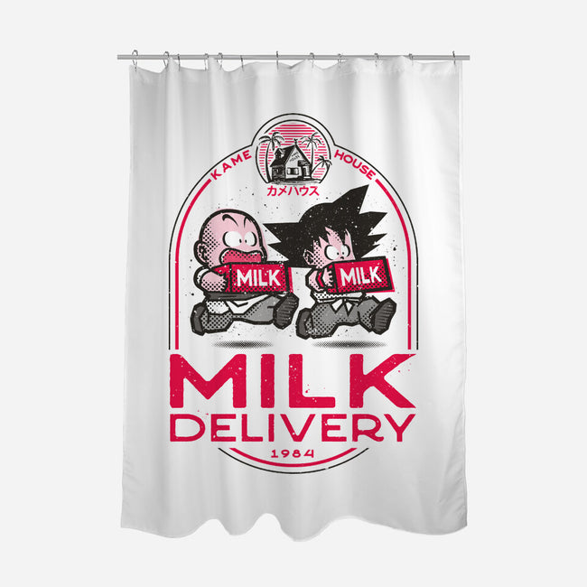 Milk Delivery-none polyester shower curtain-se7te