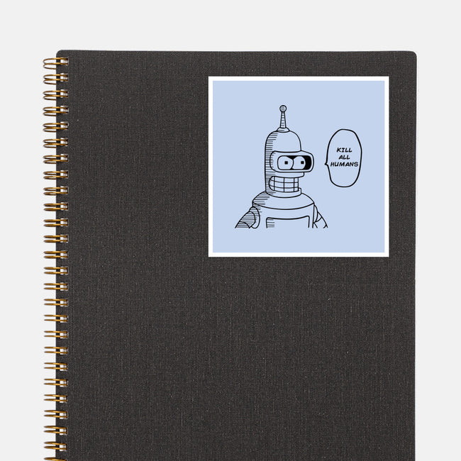 One Beer Bot-none glossy sticker-Melonseta