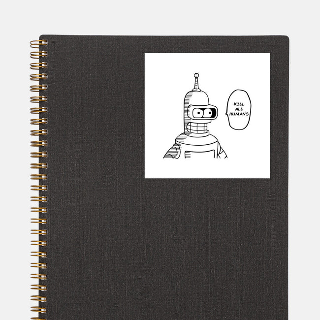 One Beer Bot-none glossy sticker-Melonseta