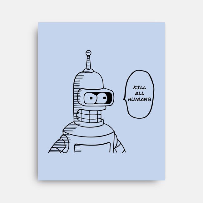 One Beer Bot-none stretched canvas-Melonseta