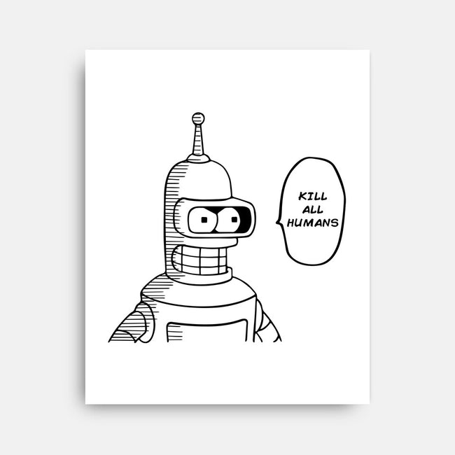 One Beer Bot-none stretched canvas-Melonseta