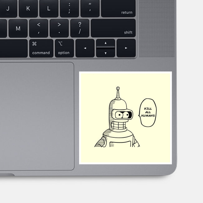 One Beer Bot-none glossy sticker-Melonseta