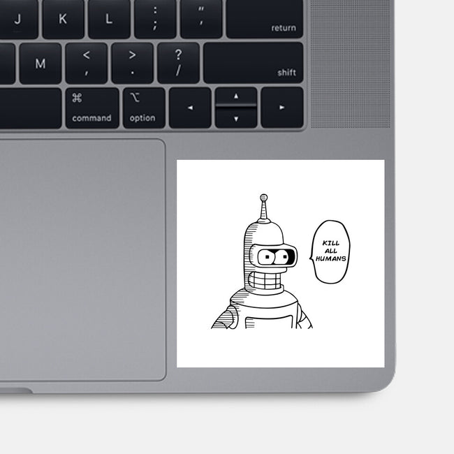 One Beer Bot-none glossy sticker-Melonseta