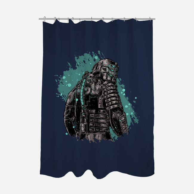 Isaac Clarke-none polyester shower curtain-xMorfina