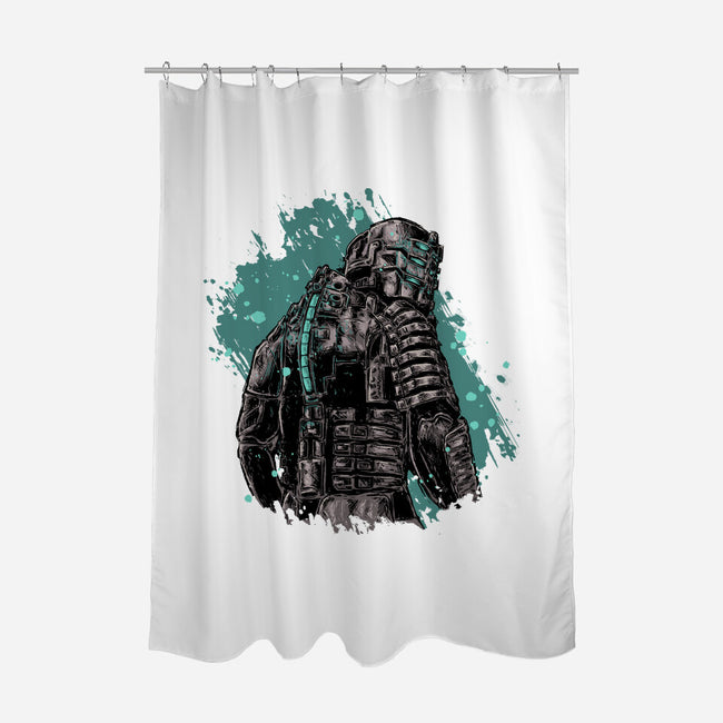 Isaac Clarke-none polyester shower curtain-xMorfina