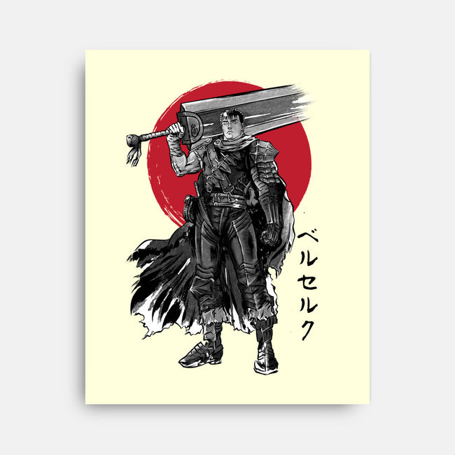 Black Swordsman Sumi-e-none stretched canvas-DrMonekers