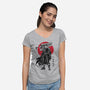 Black Swordsman Sumi-e-womens v-neck tee-DrMonekers