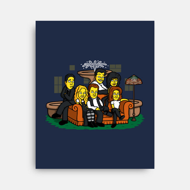 Yellow Friendship-none stretched canvas-Raffiti