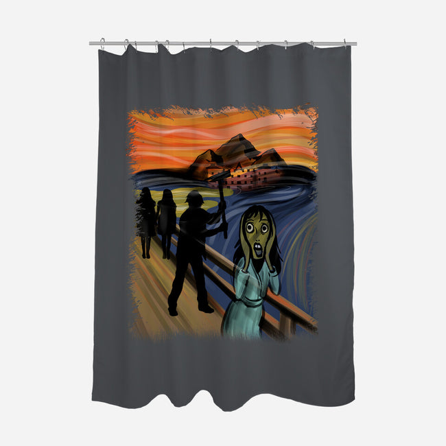 Shining Scream-none polyester shower curtain-fanfabio