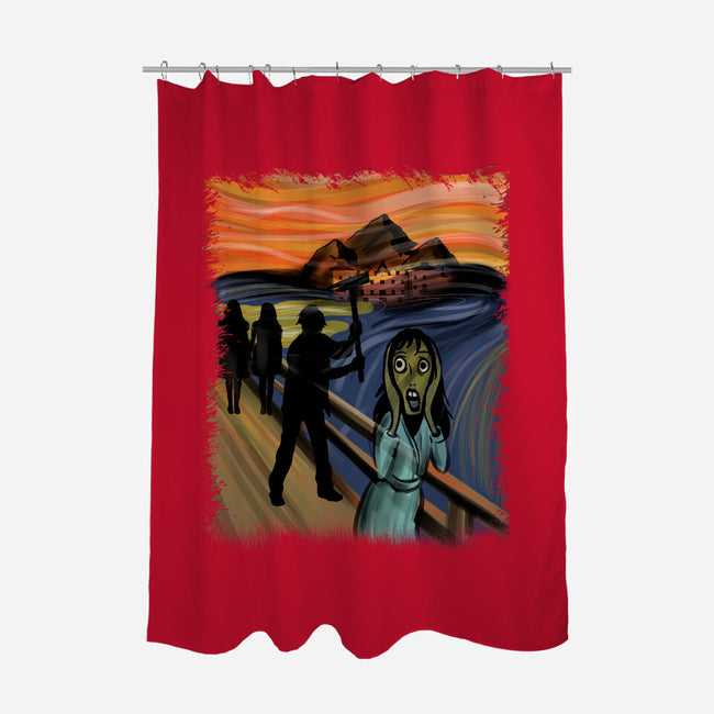 Shining Scream-none polyester shower curtain-fanfabio