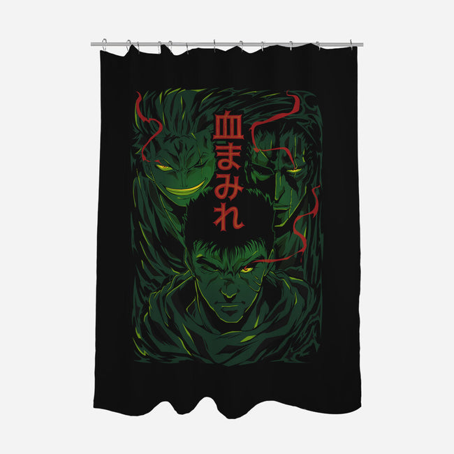 Wild-none polyester shower curtain-Kabuto Studio