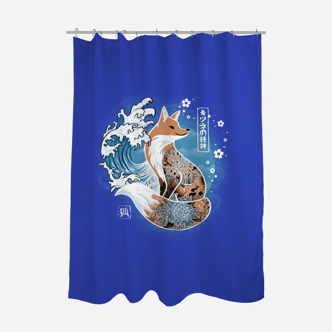 Japanese Fox-none polyester shower curtain-IKILO