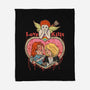 Love Kills-none fleece blanket-Green Devil