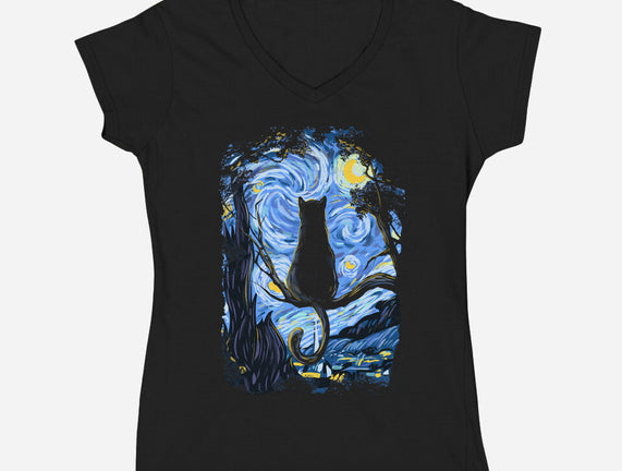 Cat Starry Night