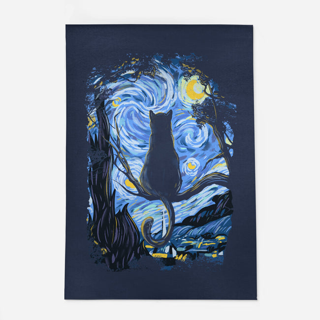 Cat Starry Night-none indoor rug-fanfabio