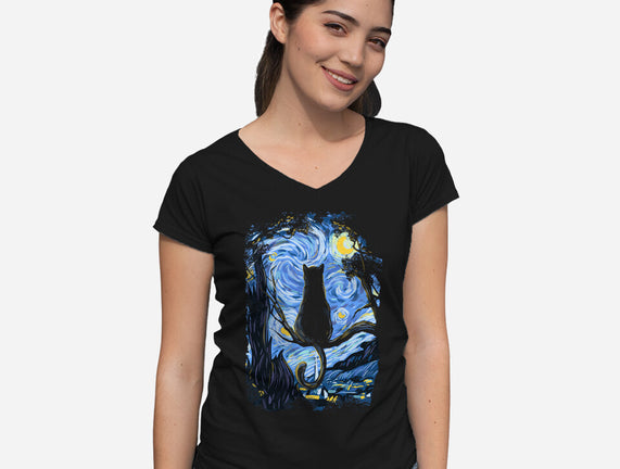 Cat Starry Night