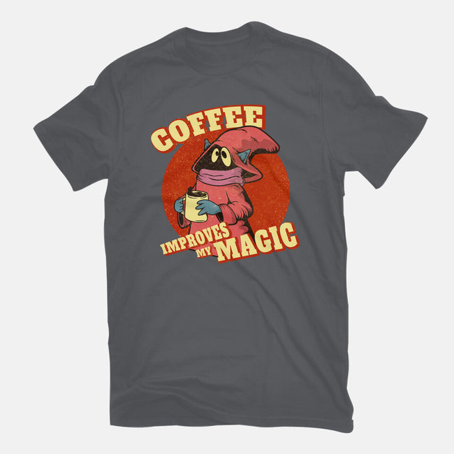 Coffee Improves My Magic-mens basic tee-leepianti