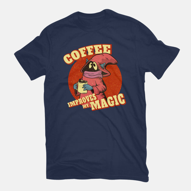 Coffee Improves My Magic-mens basic tee-leepianti