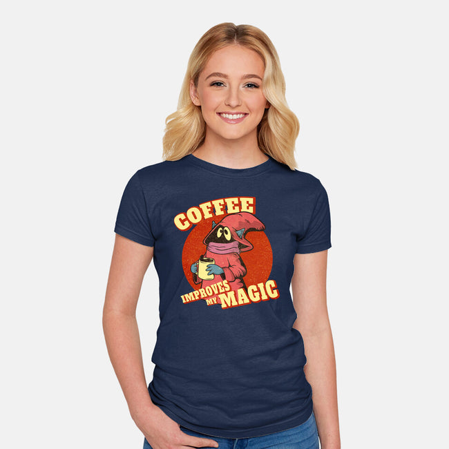 Coffee Improves My Magic-womens fitted tee-leepianti