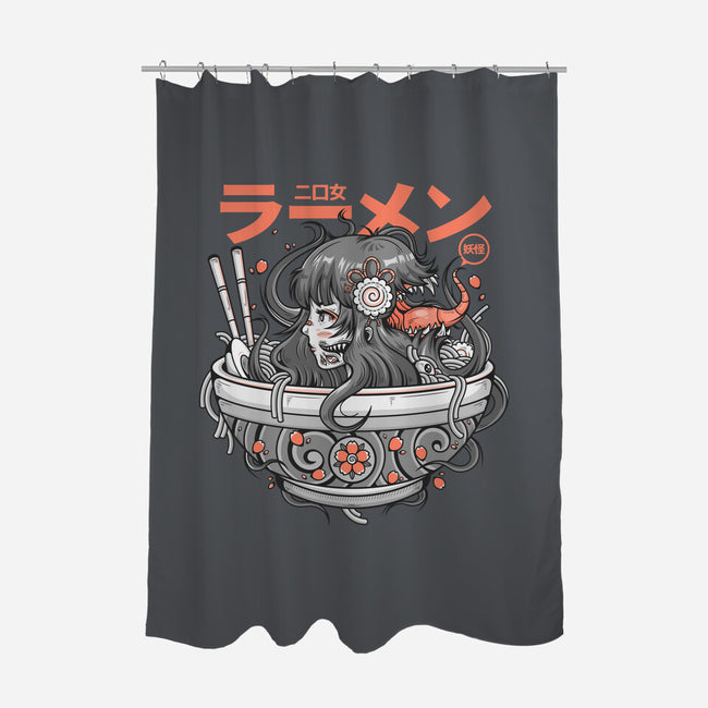 Ramen Yokai Girl-none polyester shower curtain-Bear Noise