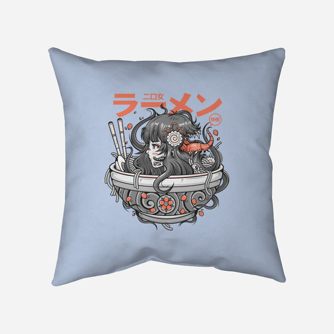 Ramen Yokai Girl-none removable cover w insert throw pillow-Bear Noise