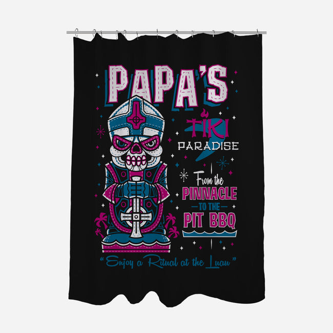 Papa's Tiki Paradise-none polyester shower curtain-Nemons