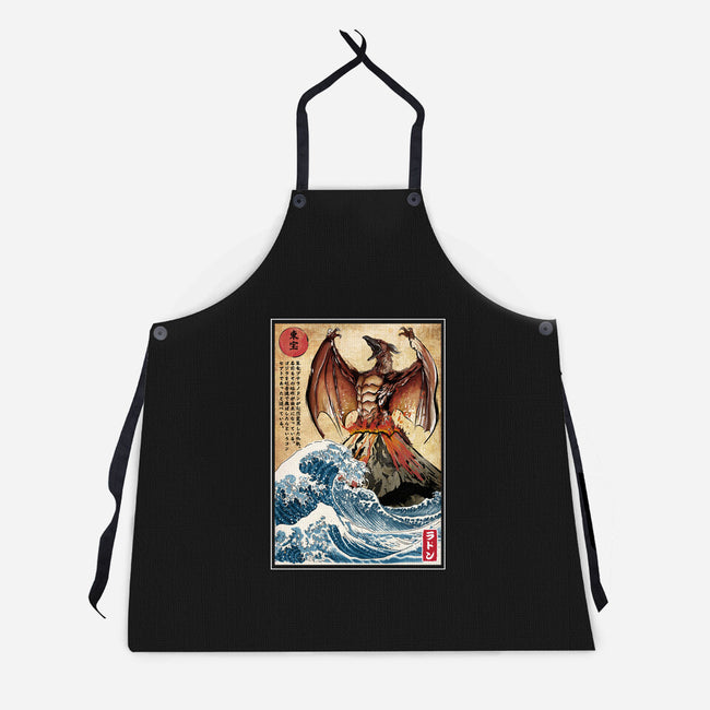 Fire Pteranodon In Japan-unisex kitchen apron-DrMonekers
