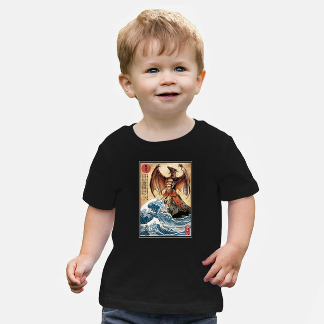 Fire Pteranodon In Japan-baby basic tee-DrMonekers