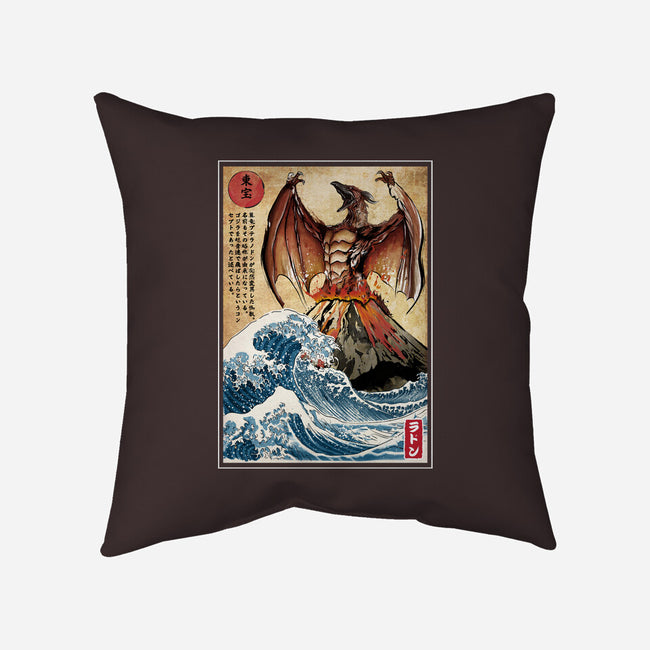Fire Pteranodon In Japan-none removable cover throw pillow-DrMonekers