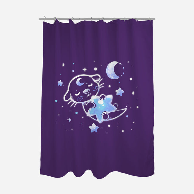 Otter In The Stars-none polyester shower curtain-TechraNova