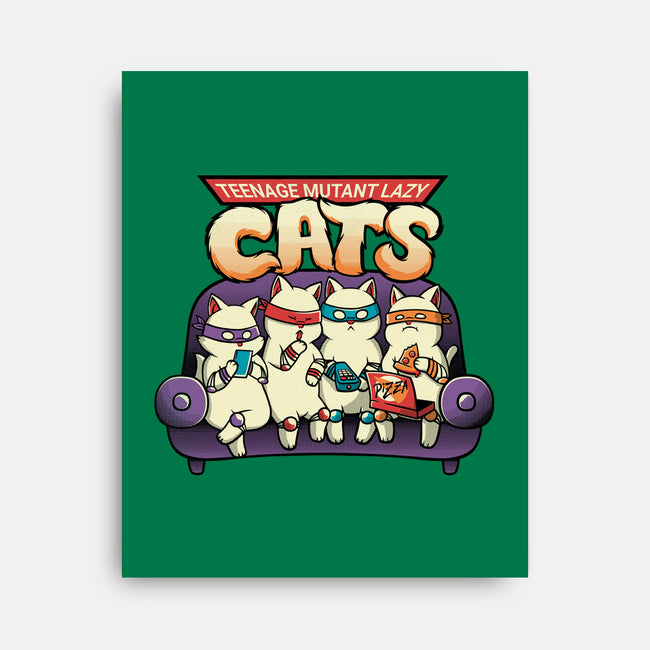 Teenage Mutant Lazy Cats-none stretched canvas-tobefonseca