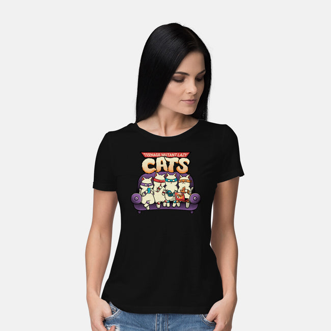 Teenage Mutant Lazy Cats-womens basic tee-tobefonseca