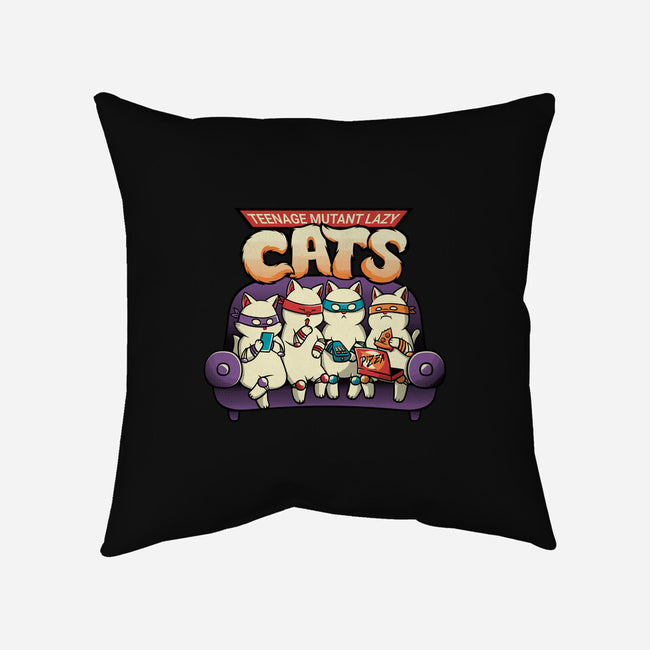 Teenage Mutant Lazy Cats-none removable cover w insert throw pillow-tobefonseca