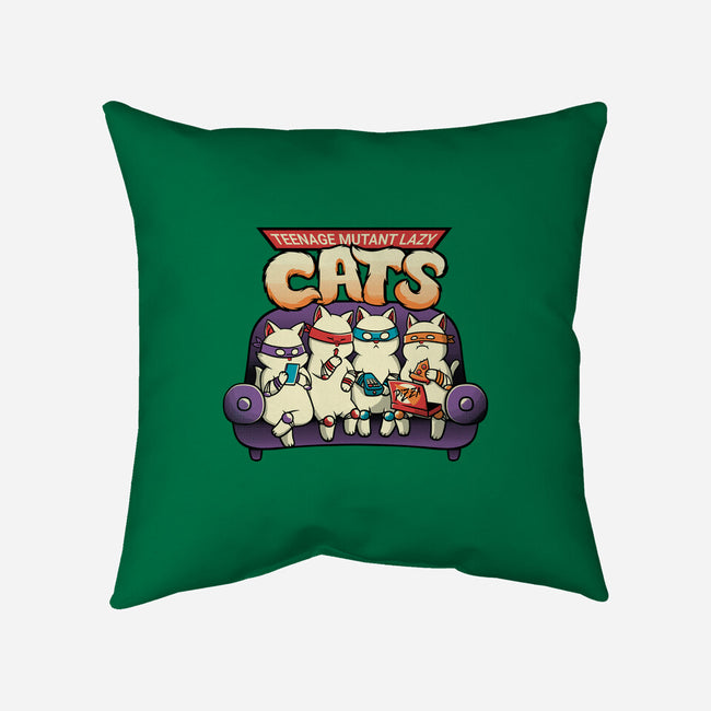 Teenage Mutant Lazy Cats-none removable cover w insert throw pillow-tobefonseca
